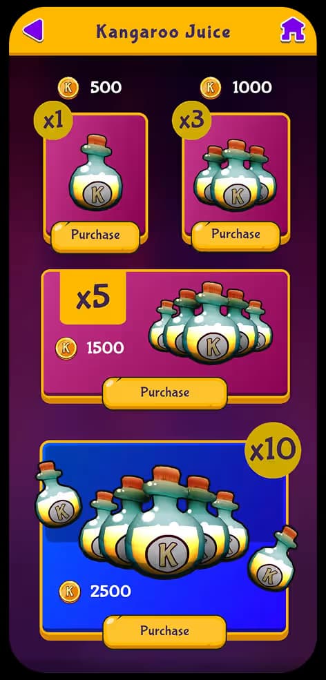 Main menu screen with tap to play and shop navigation
