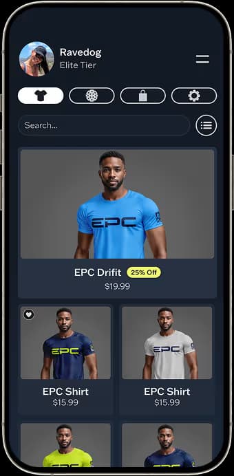 EPC merchandise store screen