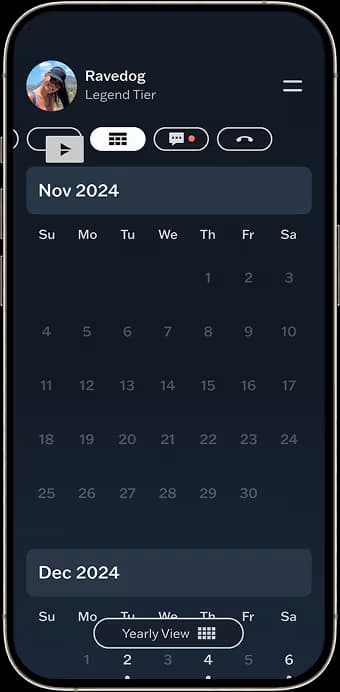 EPC training calendar screen