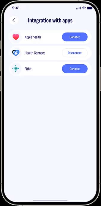 Health data integration with Apple Health and Google Fit