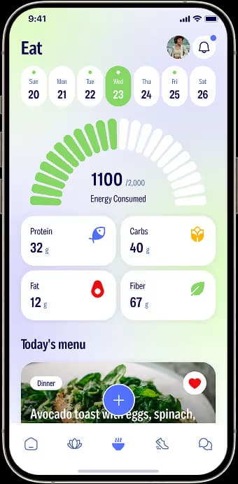 Nutrition tracking with meal plans and food intake logging