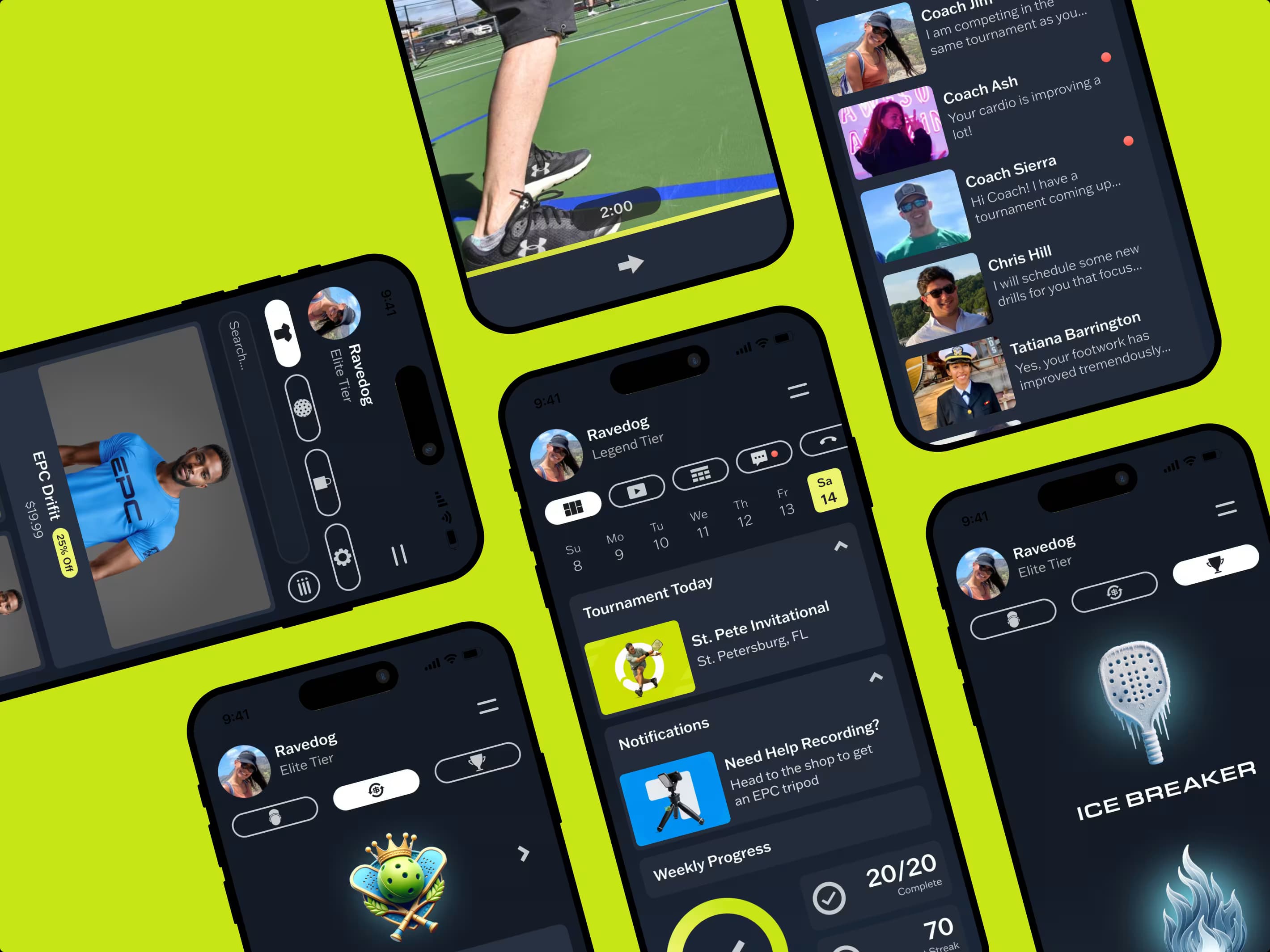 EPC athlete coaching app for pickleball training and performance tracking