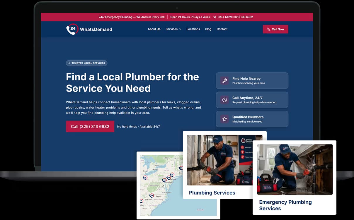 WhatsDemand home services website designed and developed by Intelivita